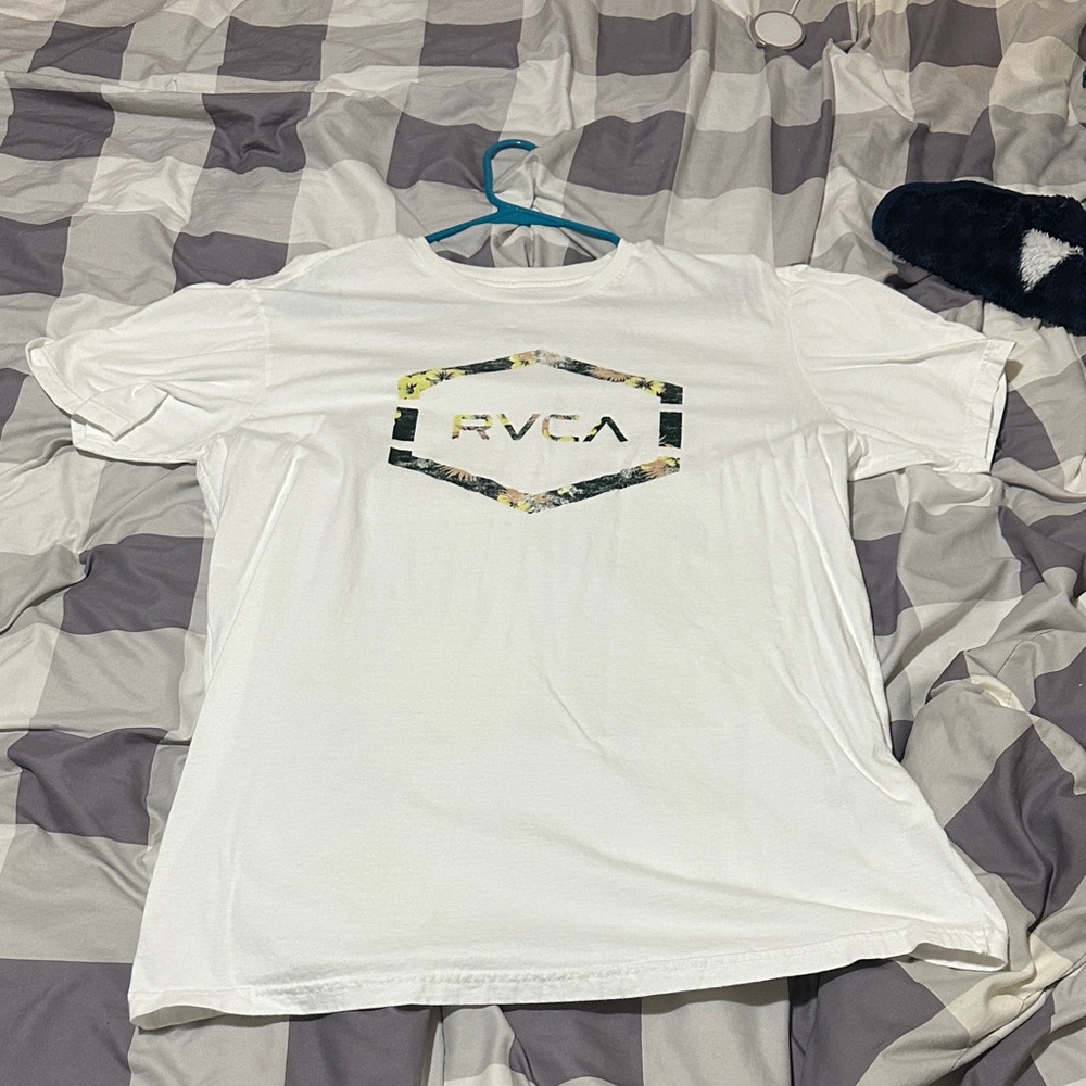 RVCA White T-Shirt with Floral Graphic